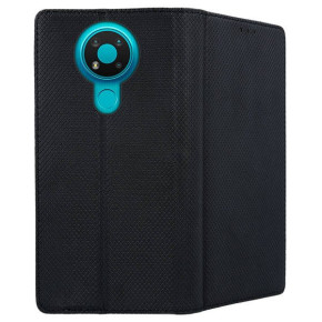 Кожен калъф тефтер и стойка Magnetic FLEXI Book Style за Nokia 3.4 черен